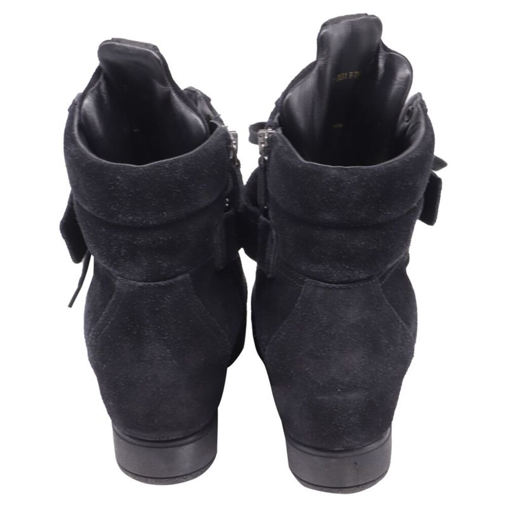 Prada Sport High-Top Wedge Sneakers in Black Suede - Picture 5 of 9